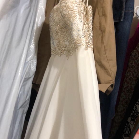 Prom dress!! Gold, white - Picture 4 of 5